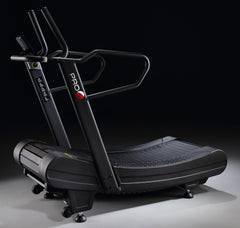 Pro 6 Arcadia Air Runner non-motorized treadmill with running surface and control handles for outdoor-style cardio exercise.