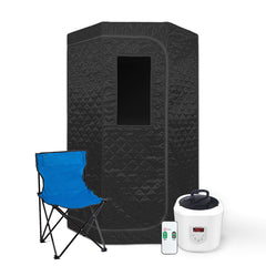 Zoppinh Blisspod portable personal sauna emitting steam, compact design for full-body relaxation and detoxification.