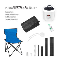 Zoppinh Blisspod portable personal sauna emitting steam, designed for full body relaxation in a compact, modern sauna unit.