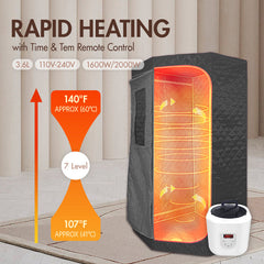 Zoppinh Blisspod portable personal sauna with a sleek design, showing the compact steam sauna unit ready for use.