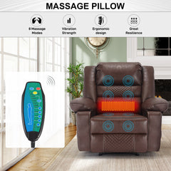 Breathable Leather Massage Recliner Chair Manual Living Room Reclining Sofa by V.I.P Digital Presence