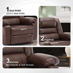 Breathable Leather Massage Recliner Chair Manual Living Room Reclining Sofa by V.I.P Digital Presence