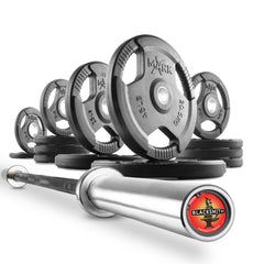 Tri-Grip Olympic Weight Plates and Olympic Barbell Sets by XMARK