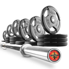 Tri-Grip Olympic Weight Plates and Olympic Barbell Sets by XMARK