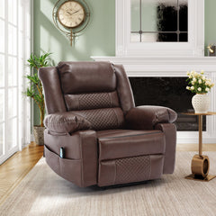Breathable Leather Massage Recliner Chair Manual Living Room Reclining Sofa by V.I.P Digital Presence