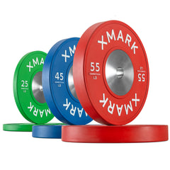 COMPETITION-320S Premium Bumper Plates (LB), Pairs and Sets by XMARK
