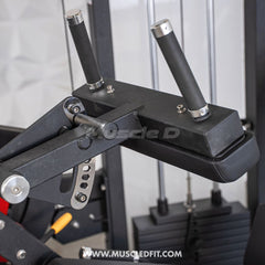 Muscle D Fitness Classic V2 selectorized leg extension and seated leg curl combo machine for lower body workouts.