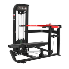 Muscle D Fitness Classic V2 selectorized multi-press machine with chest and shoulder press components for strength training.