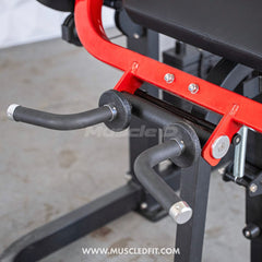 Muscle D Fitness Classic V2 selectorized biceps and triceps combo machine for commercial gym use, featuring adjustable handles and weight stacks.