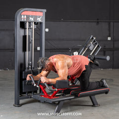 Muscle D Fitness Classic V2 Selectorized Glute Kick Machine for targeted glute and leg muscle workouts.