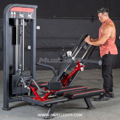 Muscle D Fitness Classic V2 Selectorized Glute Kick Machine for strengthening glutes and legs in a commercial gym setting