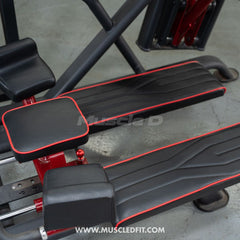 Muscle D Fitness Classic V2 Selectorized Glute Kick Machine for strength training in commercial gyms, featuring padded seat and adjustable settings.