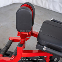 Muscle D Fitness Classic V2 selectorized inner and outer thigh combo machine with padded seat and adjustable thigh pads.