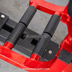 Muscle D Fitness Classic V2 selectorized inner and outer thigh combo machine with padded seat and handles for leg workouts.