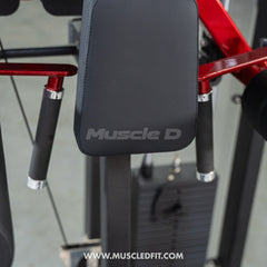 Muscle D Fitness Classic V2 Selectorized Lateral Raise Machine for shoulder muscle isolation in a commercial gym setting