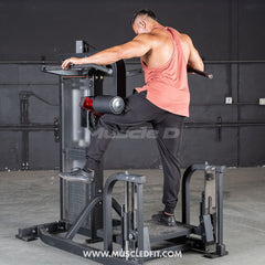 Muscle D Fitness Classic V2 Selectorized Multi-Hip Machine with padded seat and adjustable hip and glute support for strength training
