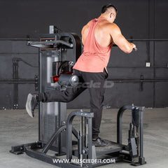 Muscle D Fitness Classic V2 selectorized multi-hip machine with adjustable hip and glute training components.