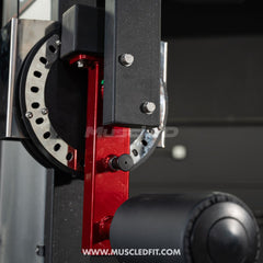 Muscle D Fitness Classic V2 Selectorized Multi-Hip Machine for hip and glute training, with adjustable weight and padded seat.