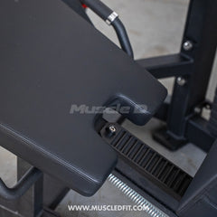 Muscle D Fitness Classic V2 selectorized seated leg curl machine with padded seat and leg pad for hamstring exercises