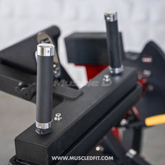Muscle D Fitness Classic V2 Selectorized Seated Leg Curl Machine for targeted hamstring exercise, with padded seat and leg pad.