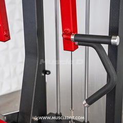 Muscle D Fitness Classic V2 Selectorized Seated Row Machine with multi-grip handles for effective back workouts.