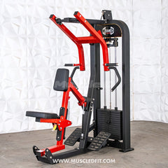 Muscle D Fitness Classic V2 Selectorized Seated Row Machine with multi-grip handles, commercial-grade strength equipment.