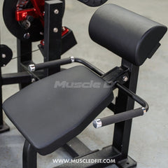 Muscle D Fitness Classic V2 selectorized back and ab combo core machine with adjustable weights and padded seats.