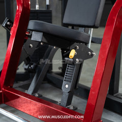Muscle D Fitness Classic V2 Selectorized Chest Press machine with padded seat and handles for upper body workout.