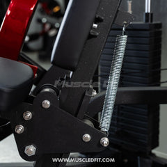 Muscle D Fitness Classic V2 Selectorized Chest Press machine with padded handles and adjustable seat for strength training.