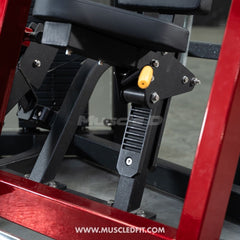 Muscle D Fitness Classic V2 Selectorized Chest Press machine with padded seat and handles for strength training and muscle building.