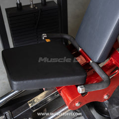 Muscle D Fitness Classic V2 selectorized leg press machine with 300lb stack for commercial gym strength training.