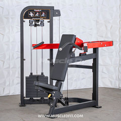 Muscle D Fitness Classic V2 Selectorized Shoulder Press machine with padded seat and handles for upper body workout.