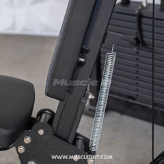 Muscle D Fitness Classic V2 Selectorized Shoulder Press machine with padded seat and adjustable handles for upper body workout.