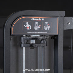 Muscle D Fitness Classic V2 Selectorized Abdominal Crunch Machine for core strengthening in commercial gym settings.