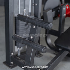 Muscle D Fitness Classic V2 Selectorized Abdominal Crunch Machine for core workouts with padded seat and adjustable weight stack.