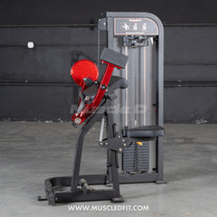 Muscle D Fitness Classic V2 Selectorized Biceps Curl machine with 150lb stack, showcasing the adjustable biceps curl station.