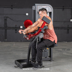 Muscle D Fitness Classic V2 Selectorized Biceps Curl machine with 150lb weight stack for arm muscle workouts.