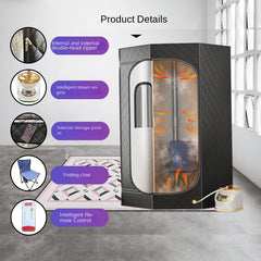 Portable Sauna Tent Five-Sided Home Bracket Steam Bath Box by V.I.P Digital Presence