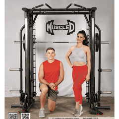 Muscle D Fitness Dual Adjustable Pulley Smith Combo – Full Body Trainer