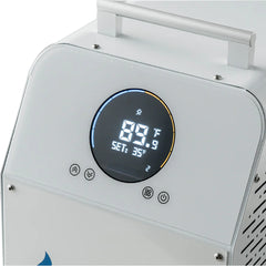 Golden Designs Inc. DCT-SV-08DO3 cold plunge for dynamic cold therapy, round inflatable design with control panel and cooling features.