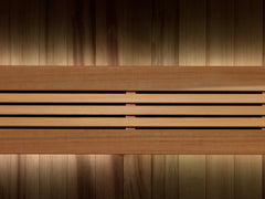 Golden Designs Sundsvall 2-person traditional sauna with wood interior and chromotherapy lighting, designed for home relaxation.