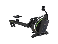 Dynamic Fluid Fitness M350 Water Rower rowing machine with wooden frame and water resistance system.