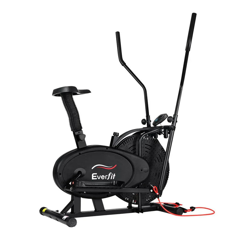 Trustymall Everfit 4-in-1 elliptical cross trainer and exercise bike for home gym, black, showing the multi-function design.