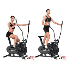 Trustymall Everfit 4-in-1 elliptical trainer and exercise bike with black frame, versatile home gym equipment for cardio workouts.