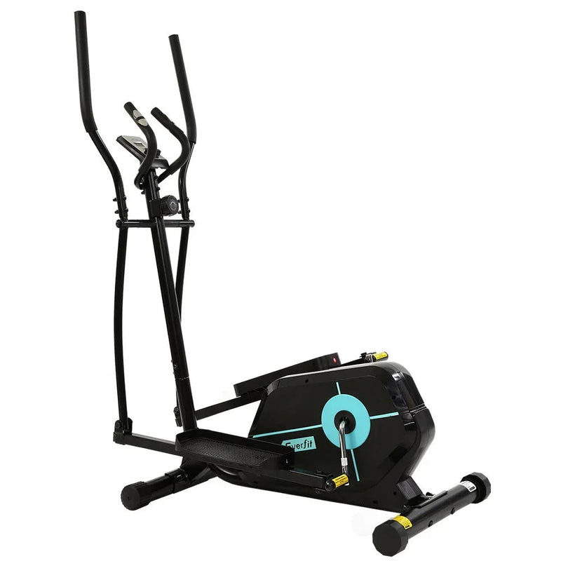 Black Trustymall Everfit elliptical trainer for home gym, showing the compact design and digital display console.