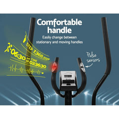 Trustymall Everfit elliptical trainer, black exercise bike with digital display and adjustable handlebars for home gym workouts.