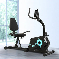 Trustymall Everfit magnetic recumbent exercise bike with adjustable seat and digital display for comfortable home cardio workouts.