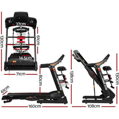 Everfit electric treadmill by Trustymall with 3.5HP motor, auto incline, 18km/h speed, and home gym features.