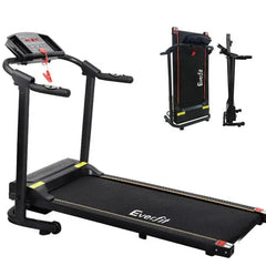 Trustymall Everfit electric treadmill for home gym exercise, featuring a running surface and digital display for fitness running.