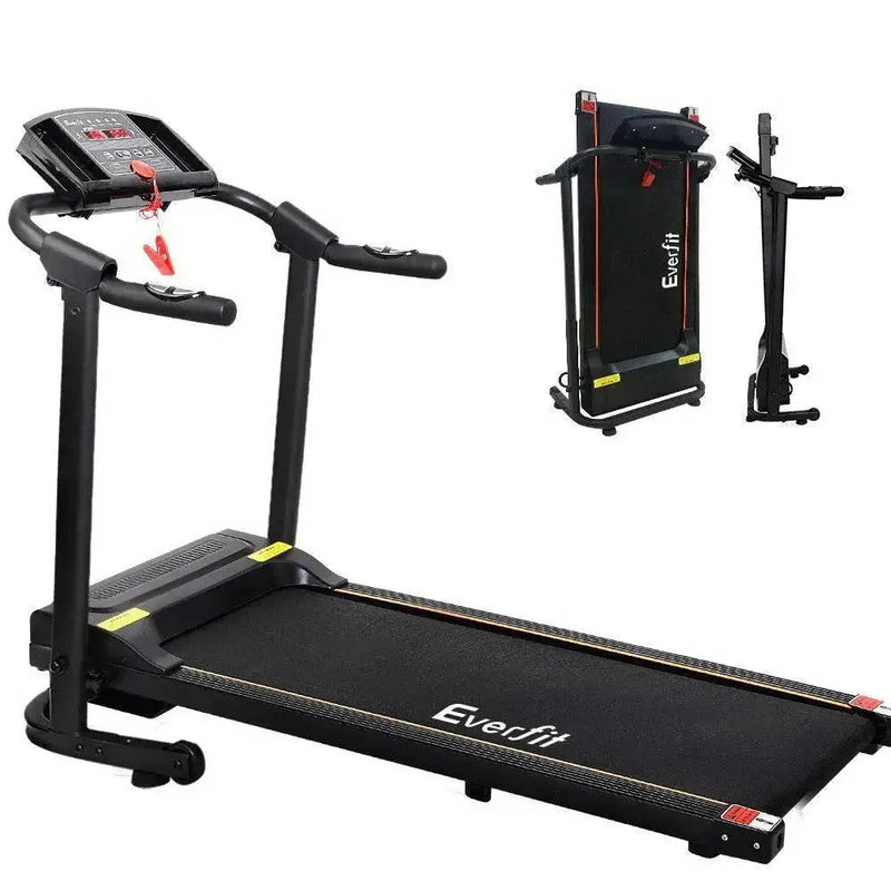 Trustymall Everfit electric treadmill for home gym exercise, featuring a running surface and digital display for fitness running.